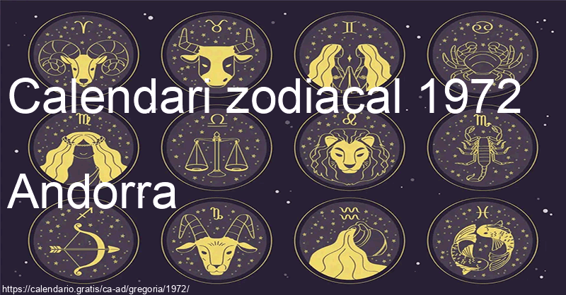 Calendari de signes zodiacals 1972