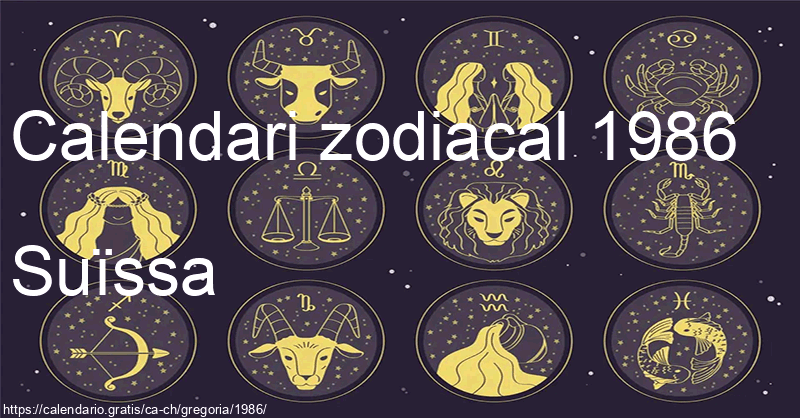 Calendari de signes zodiacals 1986