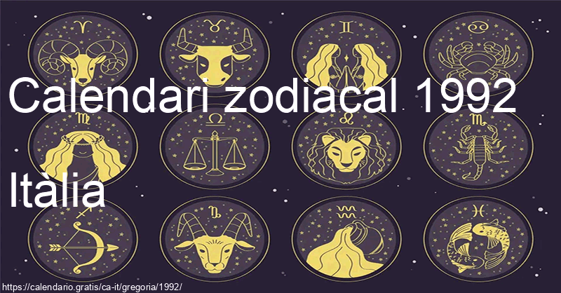 Calendari de signes zodiacals 1992