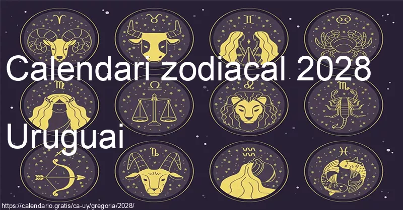 Calendari de signes zodiacals 2028 (Uruguai)