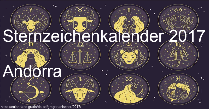 Tierkreiszeichen-Kalender 2017