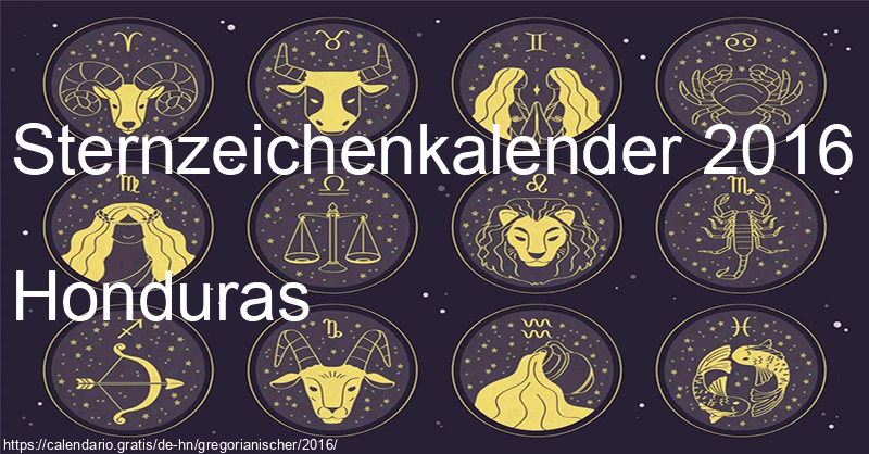 Tierkreiszeichen-Kalender 2016