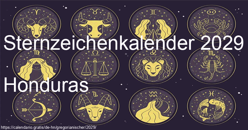 Tierkreiszeichen-Kalender 2029