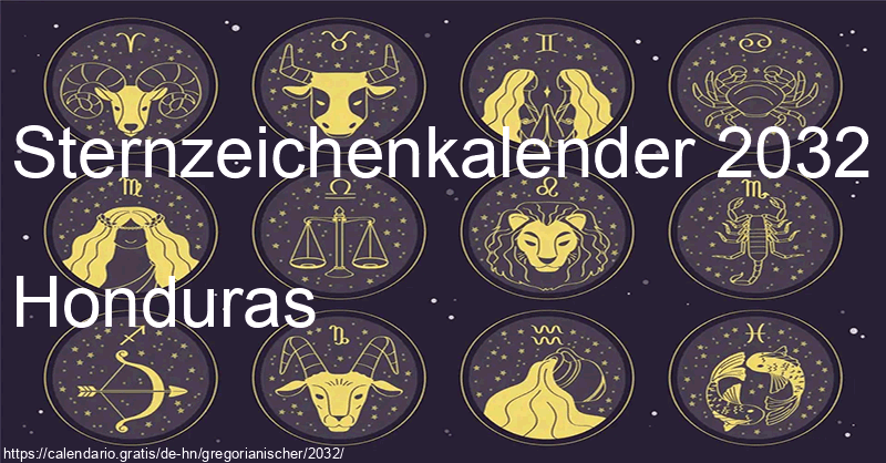 Tierkreiszeichen-Kalender 2032