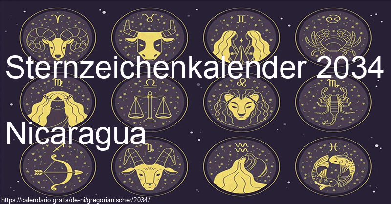 Tierkreiszeichen-Kalender 2034