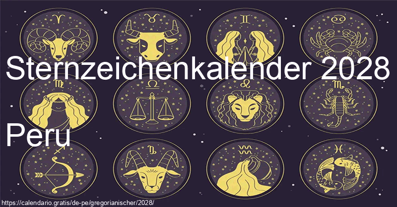 Tierkreiszeichen-Kalender 2028