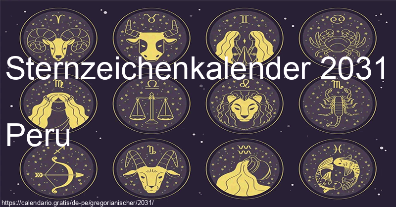 Tierkreiszeichen-Kalender 2031