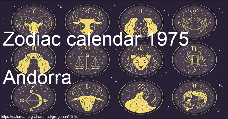 Zodiac signs calendar 1975