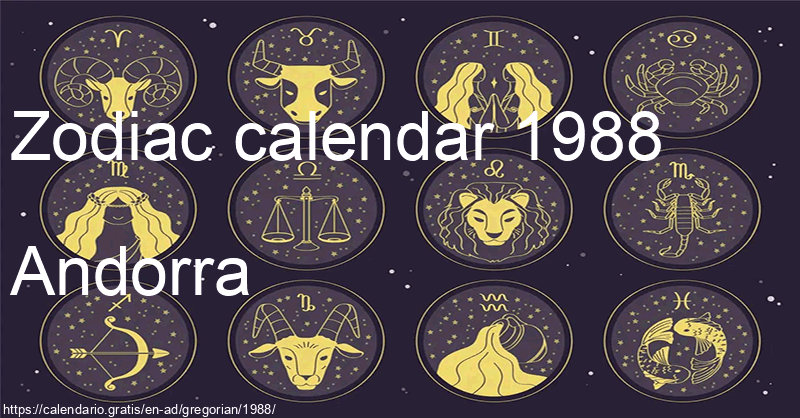 Zodiac signs calendar 1988