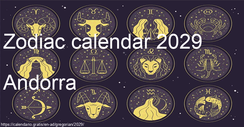 Zodiac signs calendar 2029