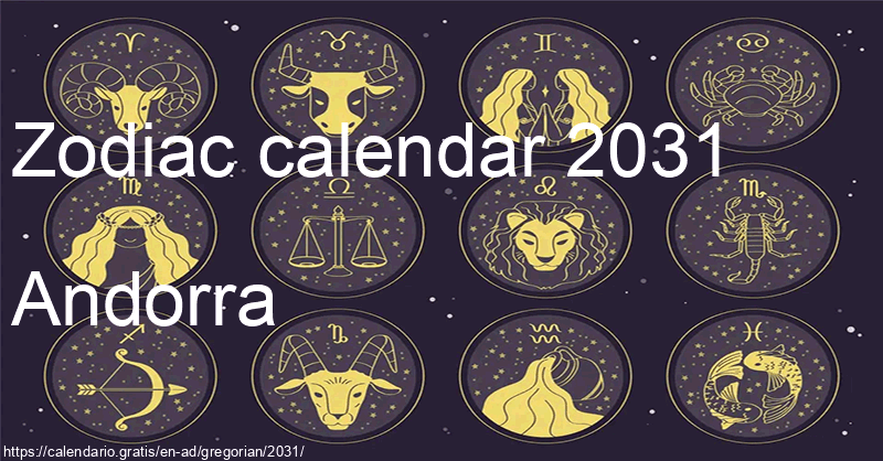 Zodiac signs calendar 2031