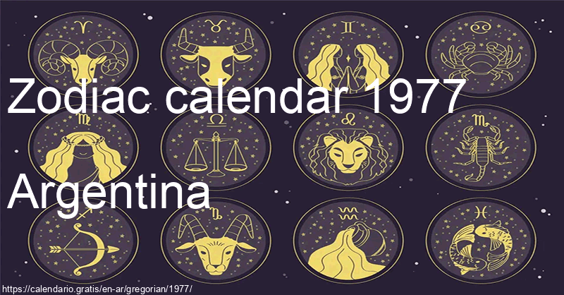 Zodiac signs calendar 1977