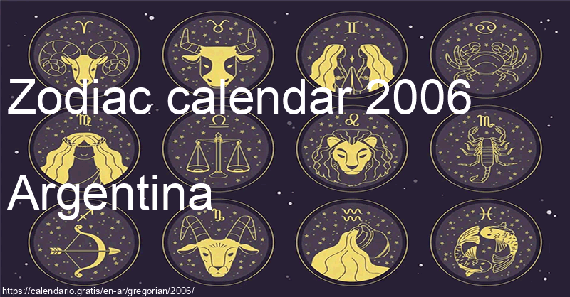 Zodiac signs calendar 2006