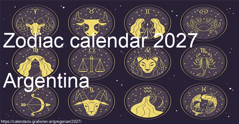 Zodiac signs calendar 2027