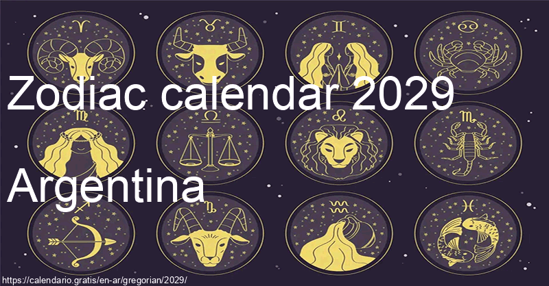 Zodiac signs calendar 2029