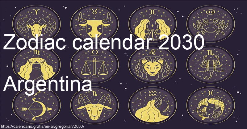 Zodiac signs calendar 2030