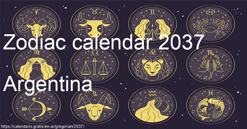 Zodiac signs calendar 2037