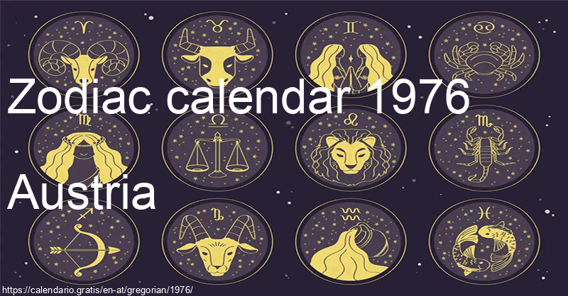 Zodiac signs calendar 1976