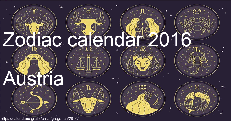 Zodiac signs calendar 2016