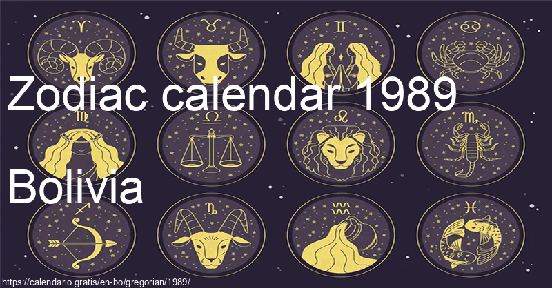 Zodiac signs calendar 1989