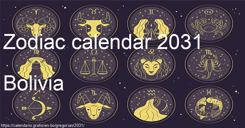 Zodiac signs calendar 2031