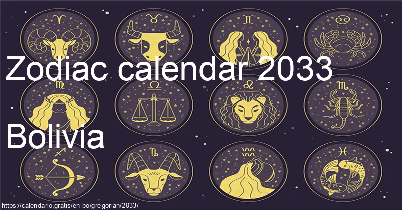 Zodiac signs calendar 2033