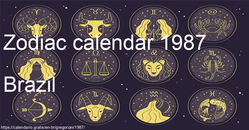 Zodiac signs calendar 1987