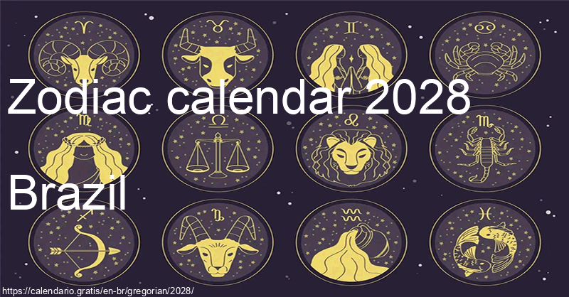 Zodiac signs calendar 2028