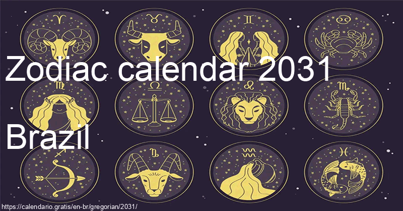 Zodiac signs calendar 2031