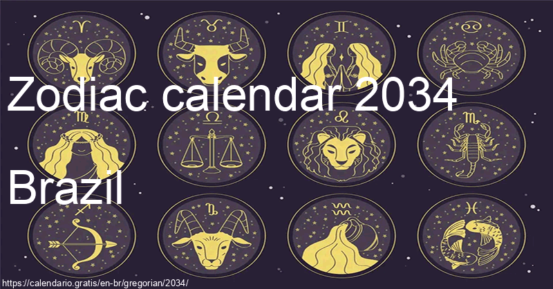 Zodiac signs calendar 2034