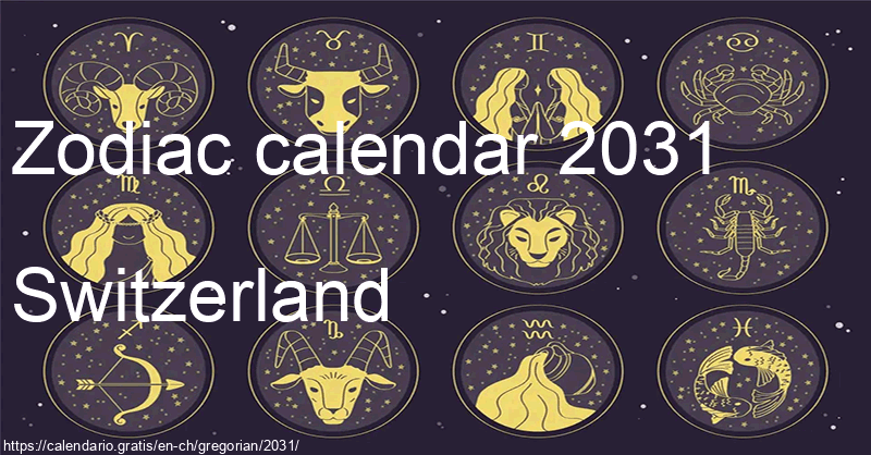 Zodiac signs calendar 2031