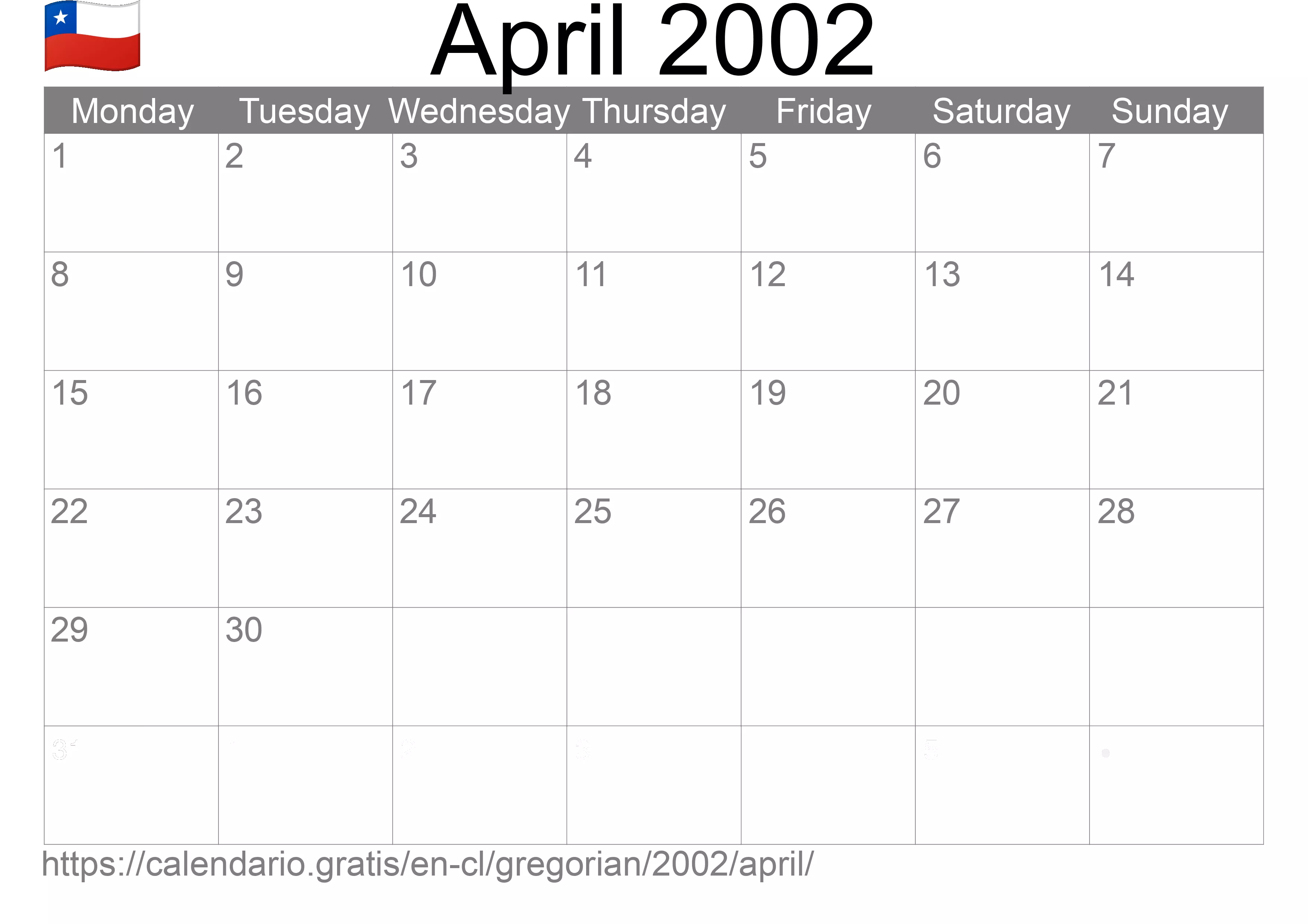 Calendar April 2002 to print (Chile)