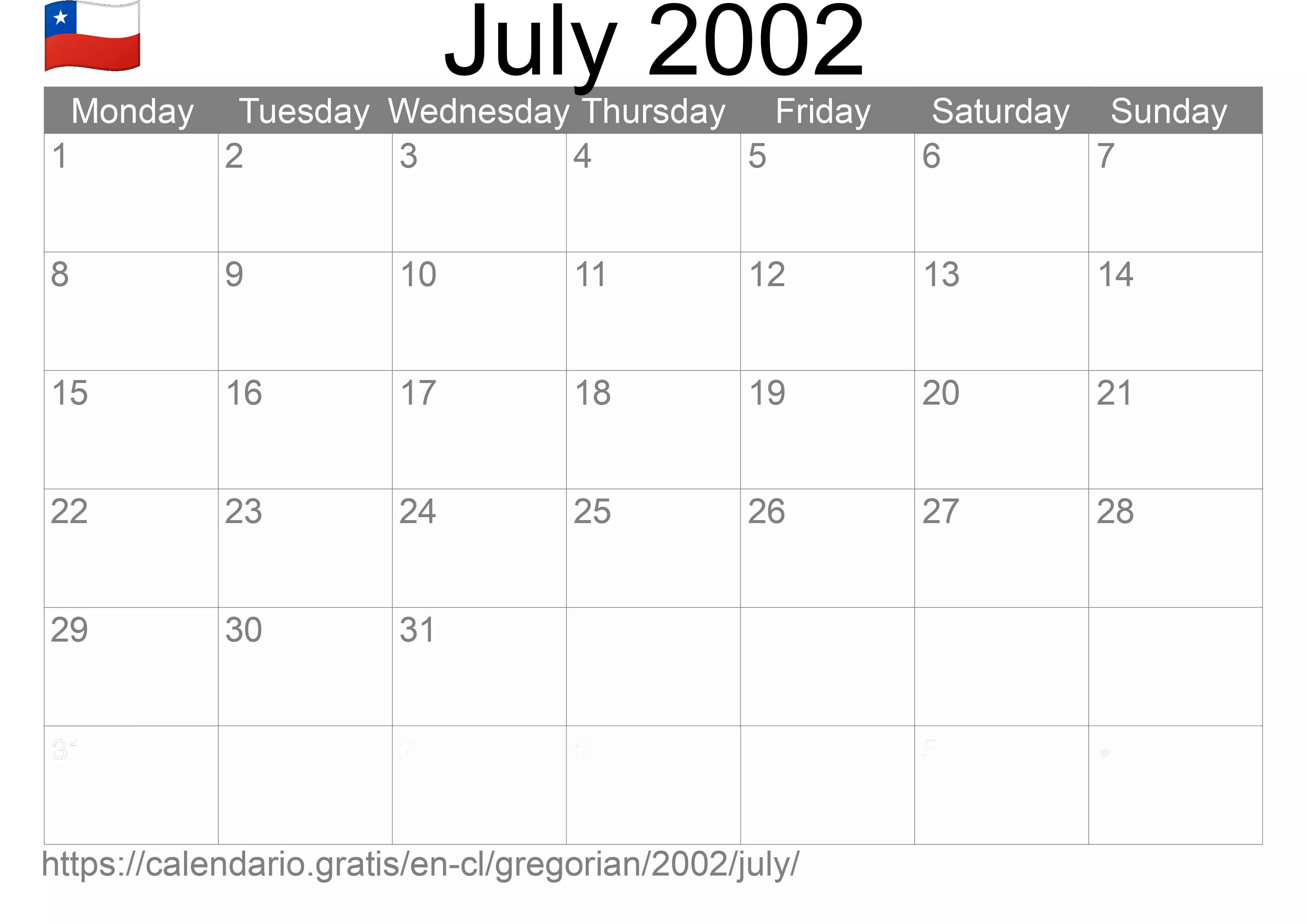 Calendar July 2002 to print (Chile)