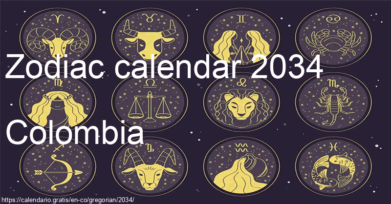 Zodiac signs calendar 2034