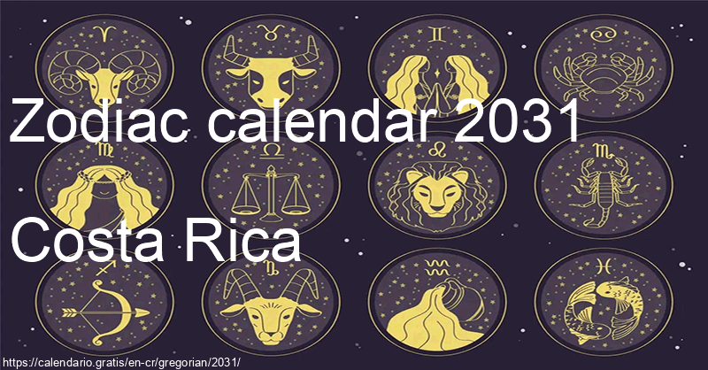 Zodiac signs calendar 2031