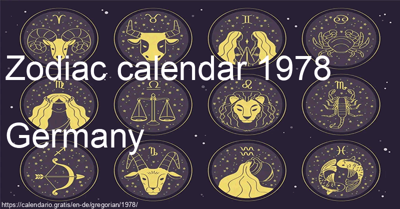 Zodiac signs calendar 1978