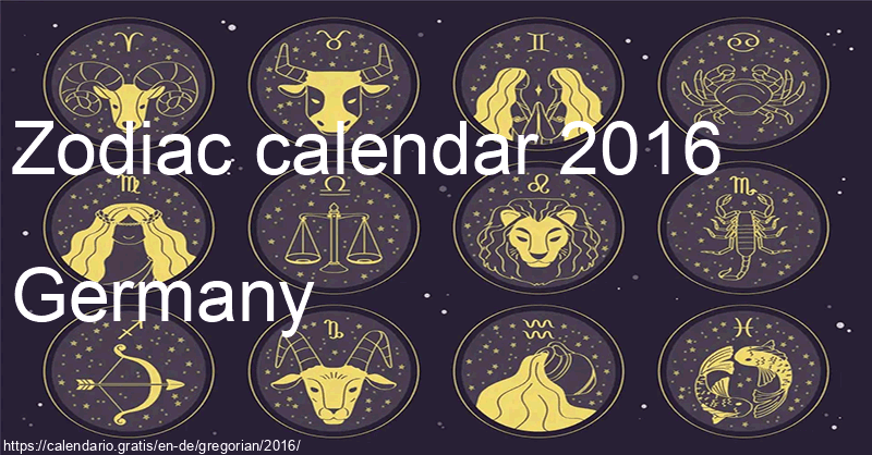 Zodiac signs calendar 2016
