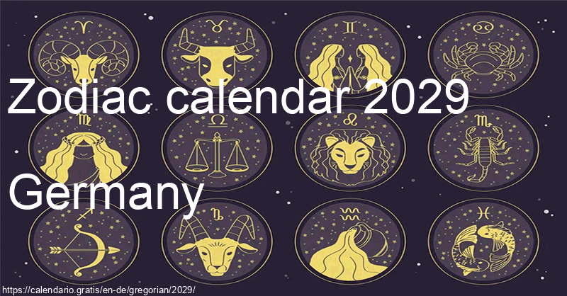 Zodiac signs calendar 2029