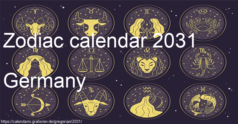 Zodiac signs calendar 2031