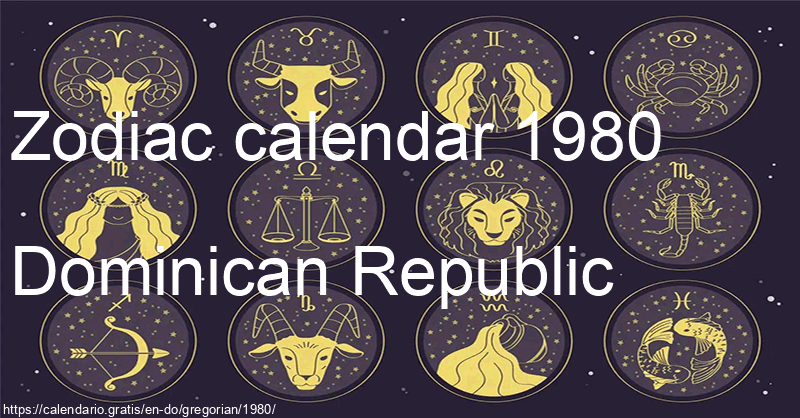 Zodiac signs calendar 1980