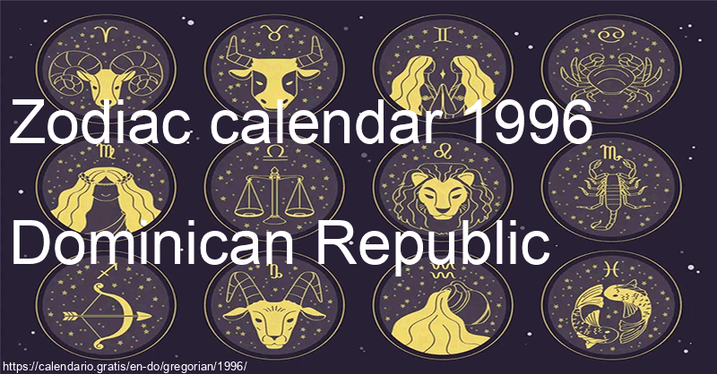 Zodiac signs calendar 1996