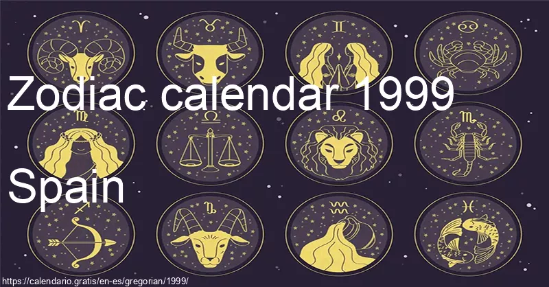 Zodiac signs calendar 1999 (Spain) Zodiac signs calendar 1999 (Spain)