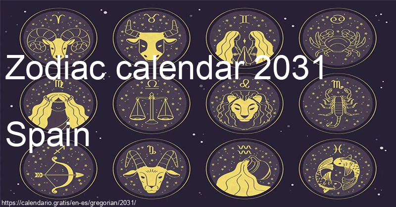 Zodiac signs calendar 2031