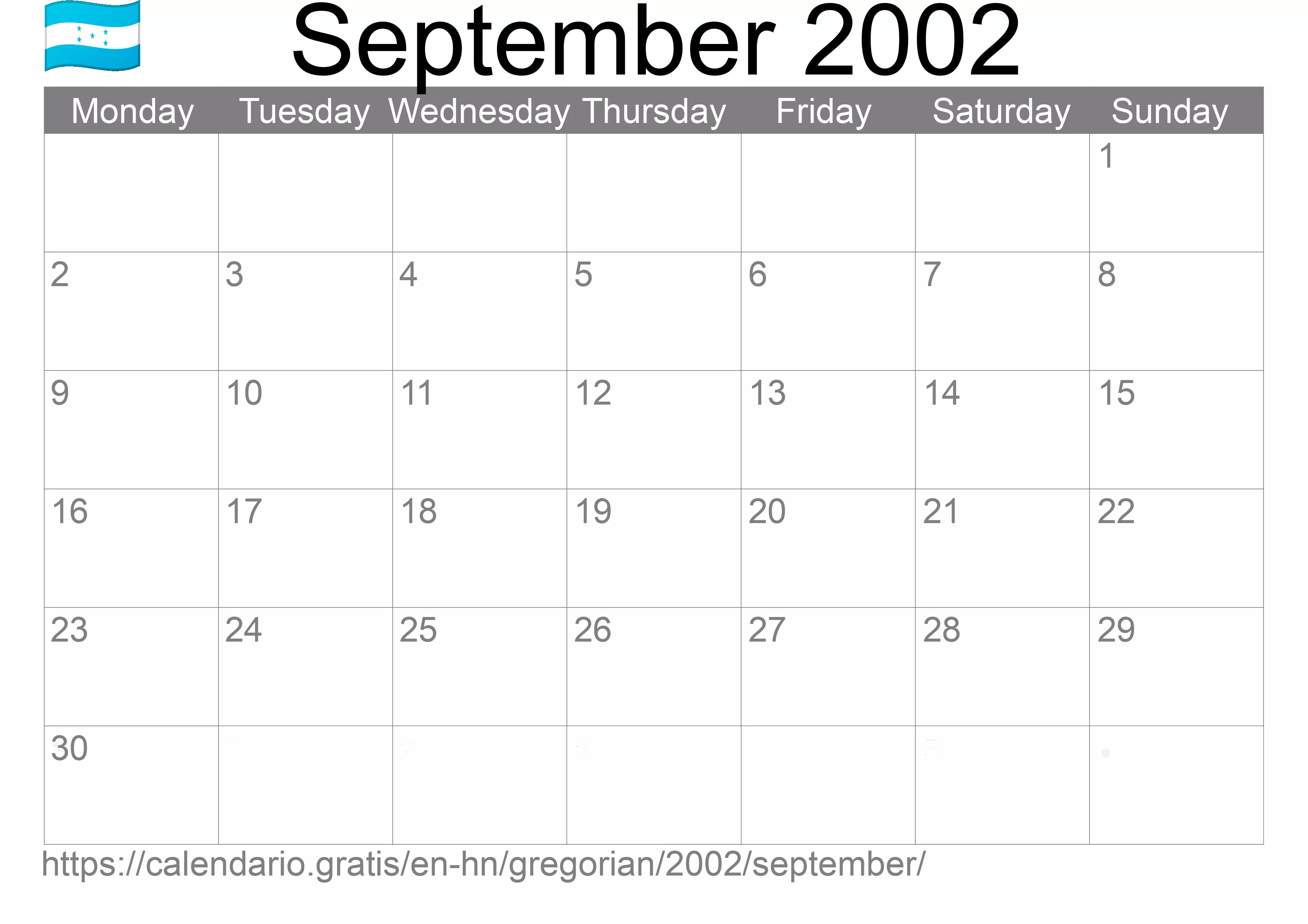 Calendar September 2002 to print (Honduras)