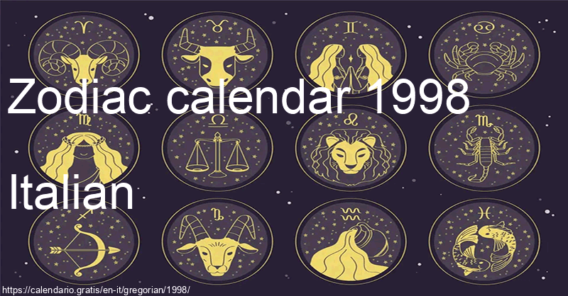 Zodiac signs calendar 1998
