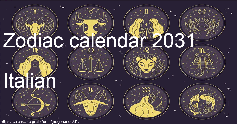 Zodiac signs calendar 2031