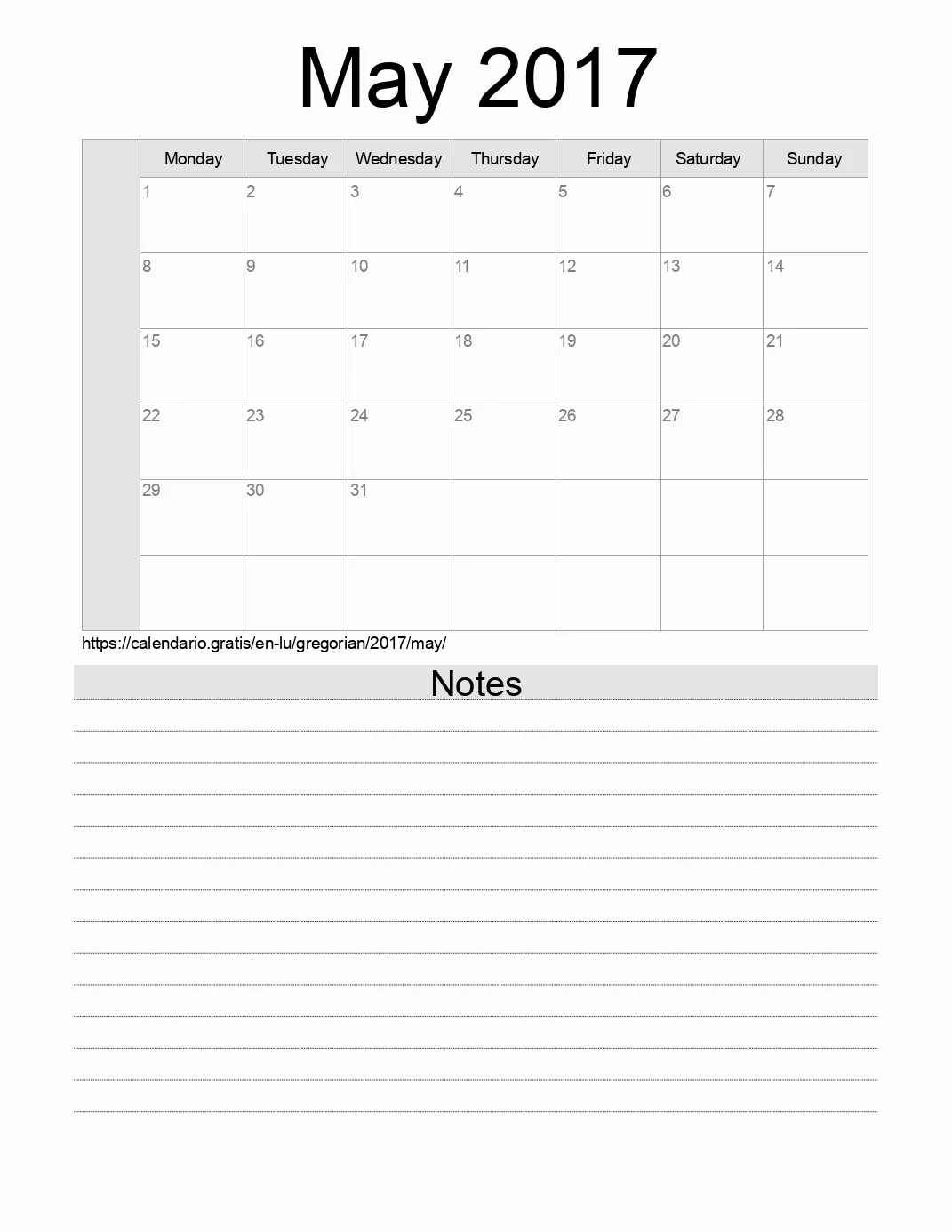 Calendar for printing with notes for 2017 May . (Luxembourg) Calendar for printing with notes for 2017 May . (Luxembourg)