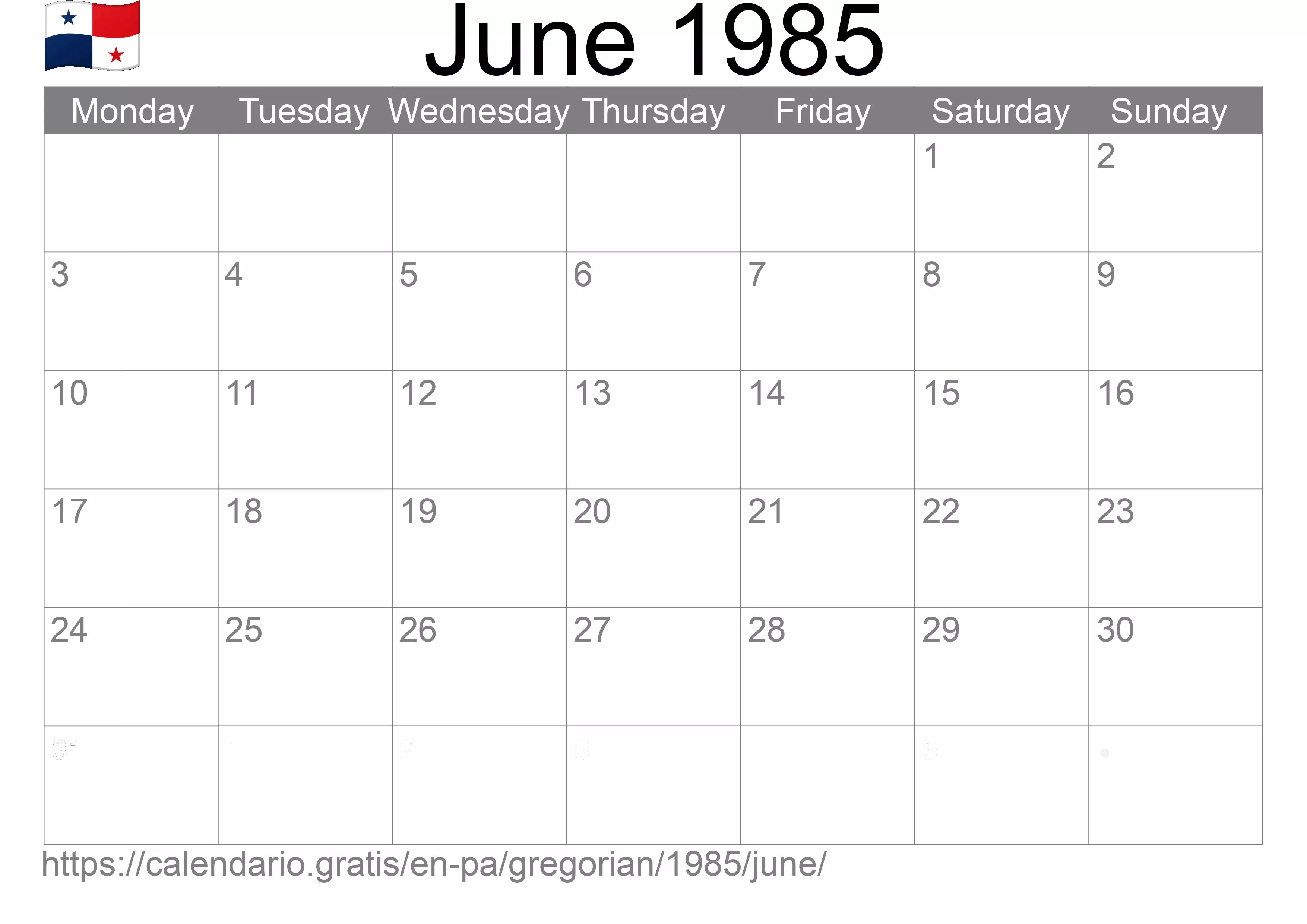 Calendar June 1985 to print (Panama)