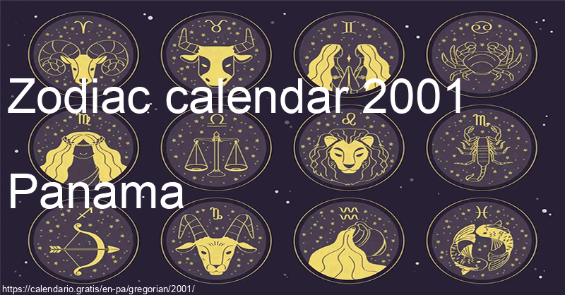 Zodiac signs calendar 2001