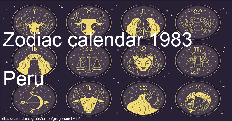 Zodiac signs calendar 1983